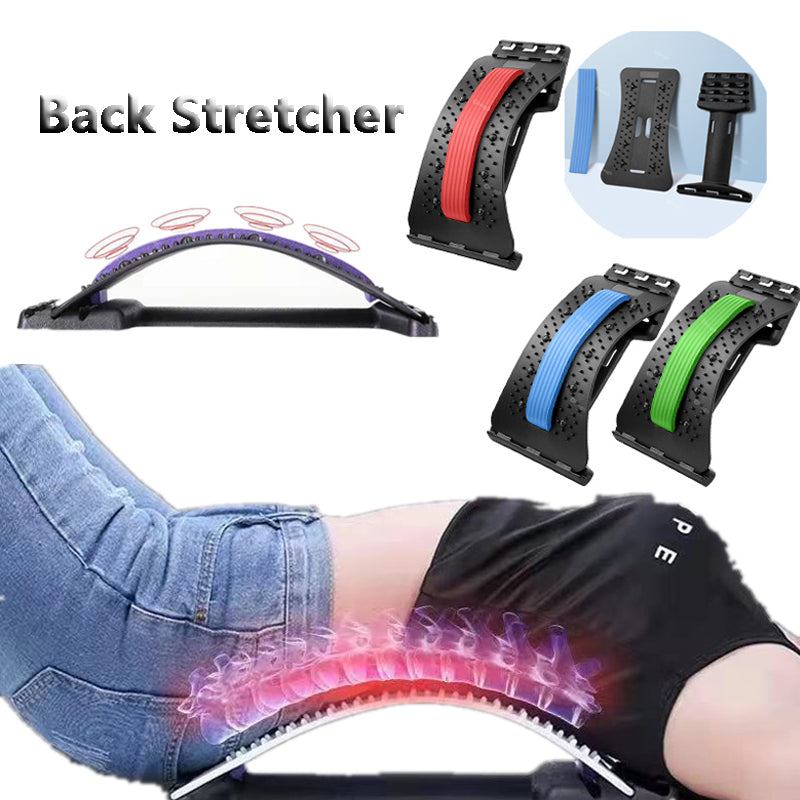 Back Stretcher Adjustable Cracker Massage Waist Neck Fitness Lumbar Cervical