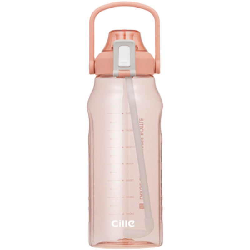 Water Glass Straw Bottle With Scaled Material Sports