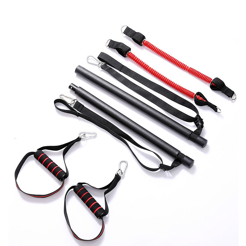 Body Workout Trainer Bar With Resistance Bands Rubber Buckles