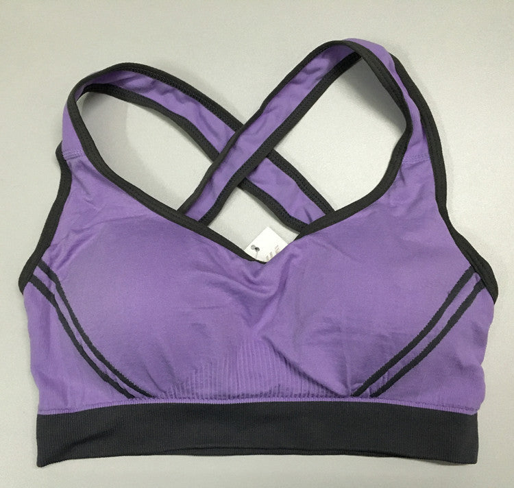 Women Athletic Vest Padded Tank Top Gym Fitness Sports Bra Stretch Cotton