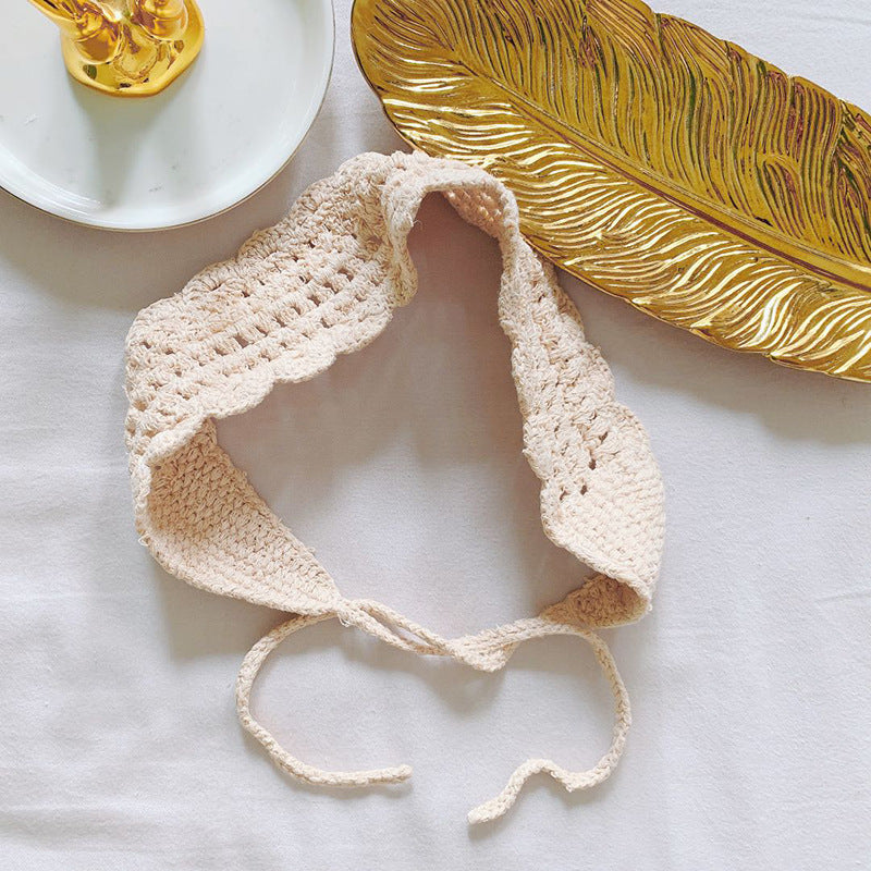 Women Woolen Yarn Handmade Hollow Headband Sports