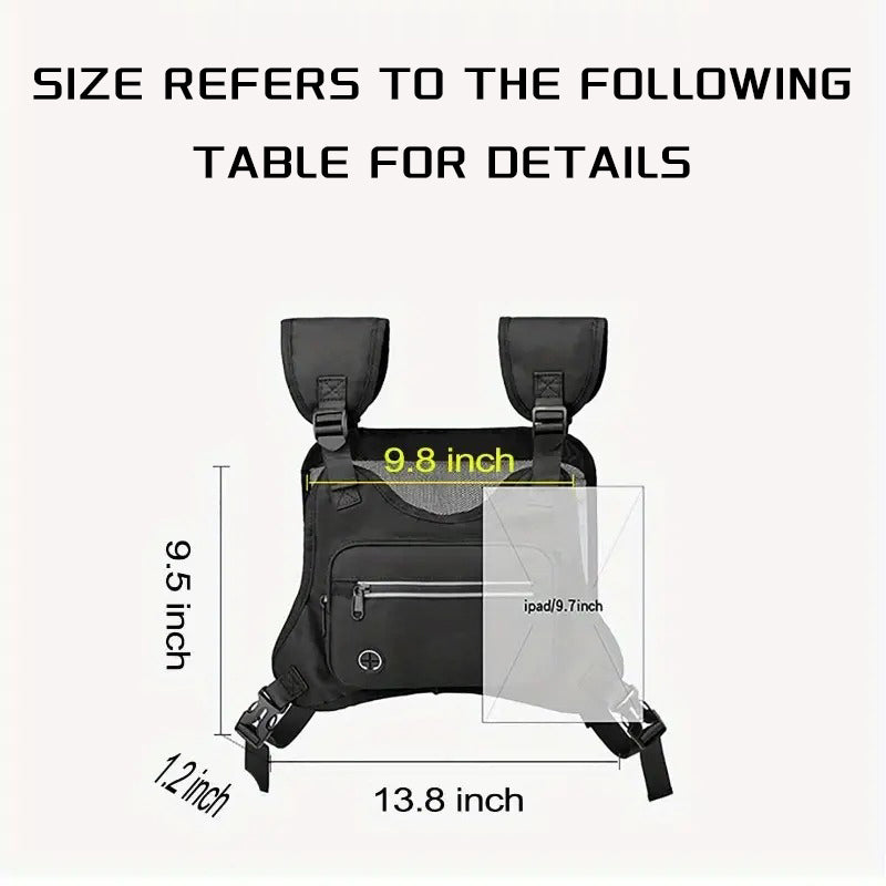 Outdoor Cycling, Sports, Fitness, Running Vest, Chest Bag, Adjustable