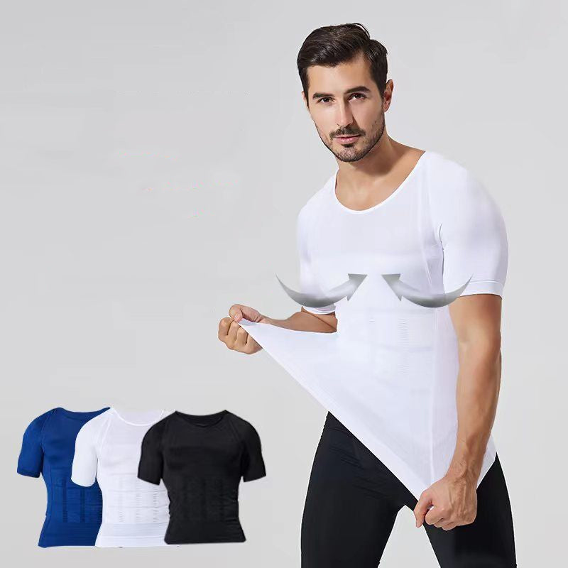 140D Men's Vest Shapewear Men Body Toning T-shirt Slimming Shaper Corrective