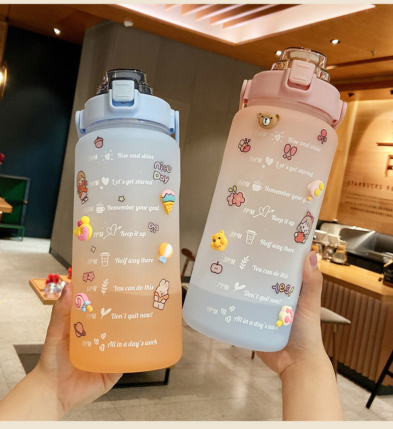 Big Water Bottle Summer Portable Cup 2 Liters Capacity Plastic
