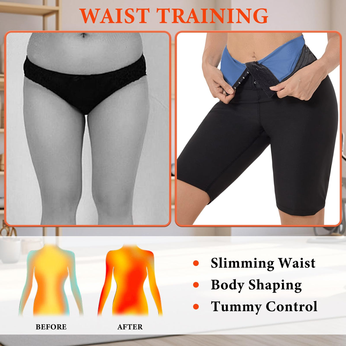 Sauna Sweat Shorts 5inch For Women High Waisted Stomach Waist Trainer Slimming