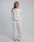 Autumn Winter Two Piece Sets Women Camouflage Hoodie Maple Leaf Print