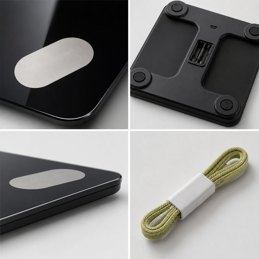 Bluetooth Body Scale Black Tempered Glass For Home Electronic 180kg