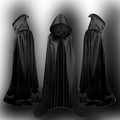 Halloween Cloak Costumes Wizard For Children Hooded Capes Mantle Black Party