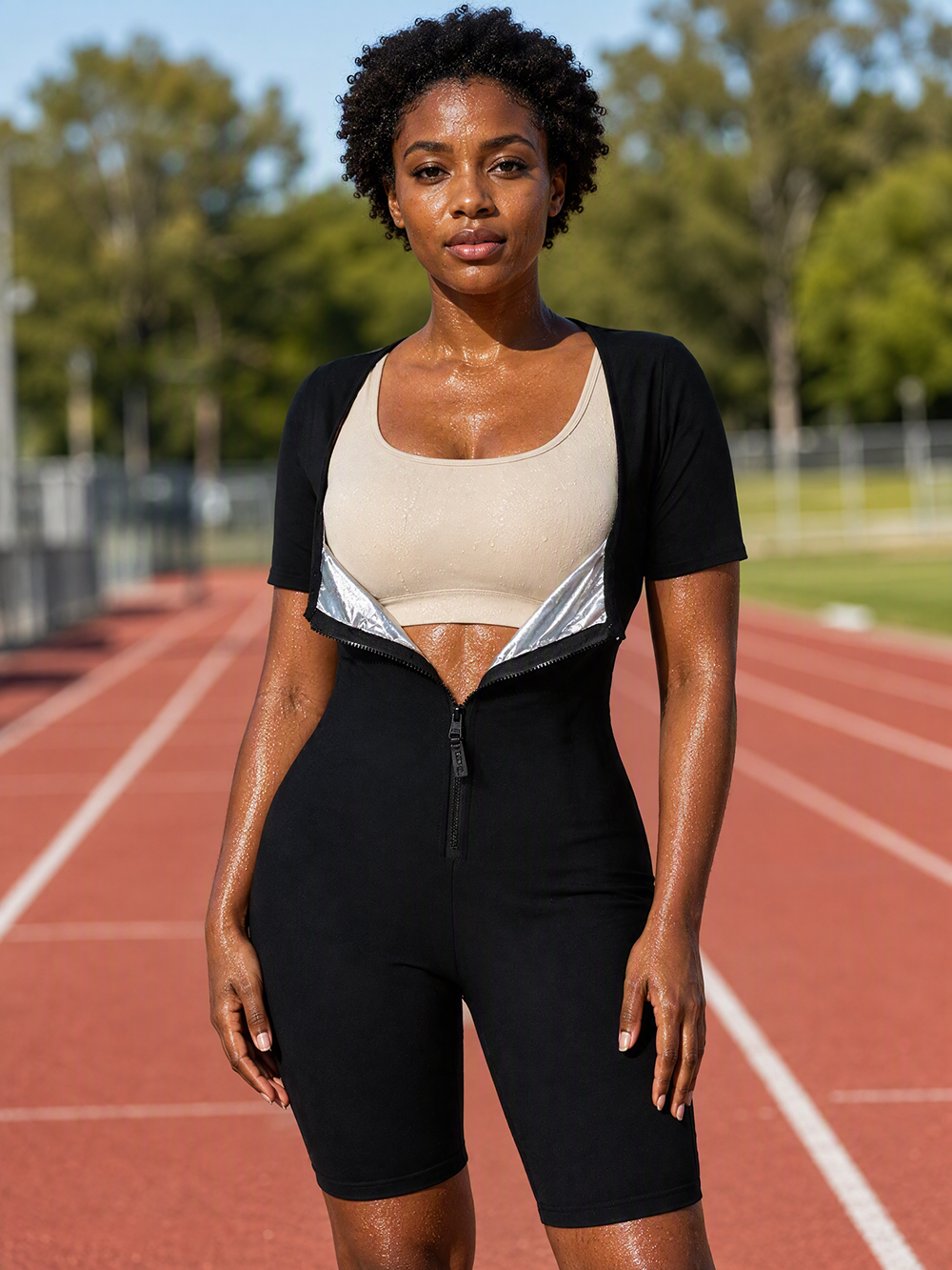 Women's Full-Body Sauna Suit Jumpsuit