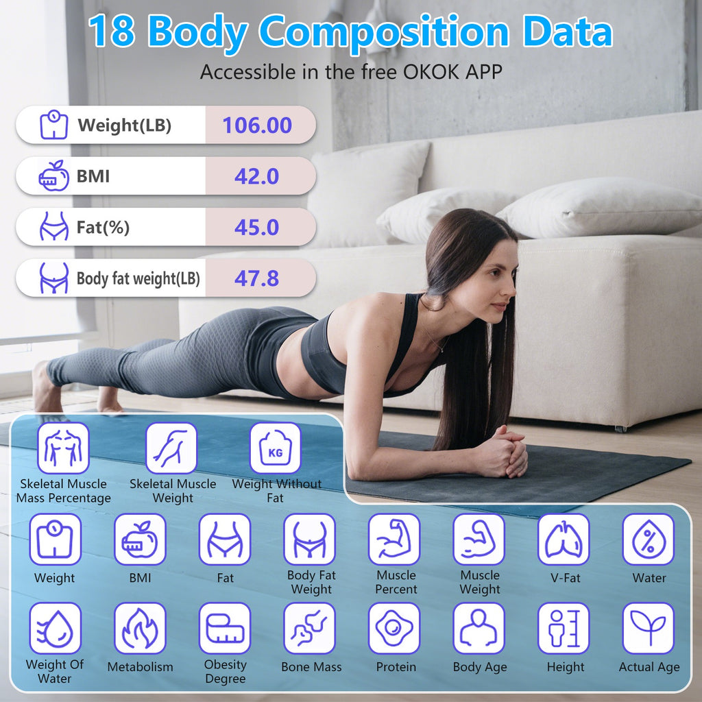 Smart Digital Scale For Body Weight High Accuracy BMI Full Composition Analysis