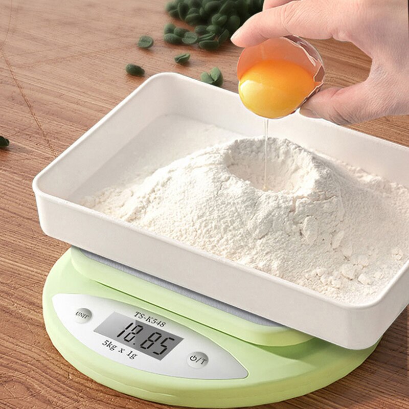 Kitchen Scale 5kg Weight Grams Digital Balance Precision Accurate Green