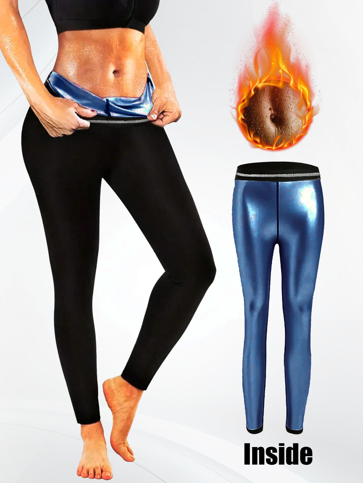 Sauna Leggings For Women Compression Sweat Pants Tummy Control Mid Waist Body