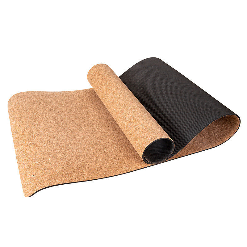 TPE Cork Yoga Mat Tasteless Non-slip Beginner Gym Thicken