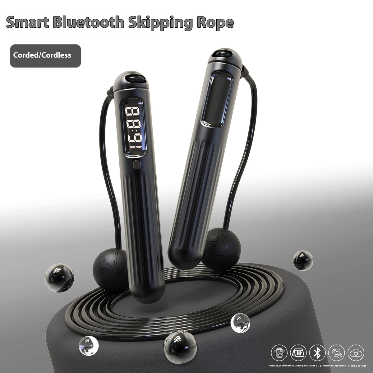 Smart Bluetooth Skipping Rope With Counterfitness Weight Bearing Ball