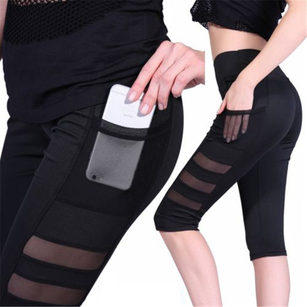 Women's Quick Drying High Waist Pocket Mesh Sports Pants