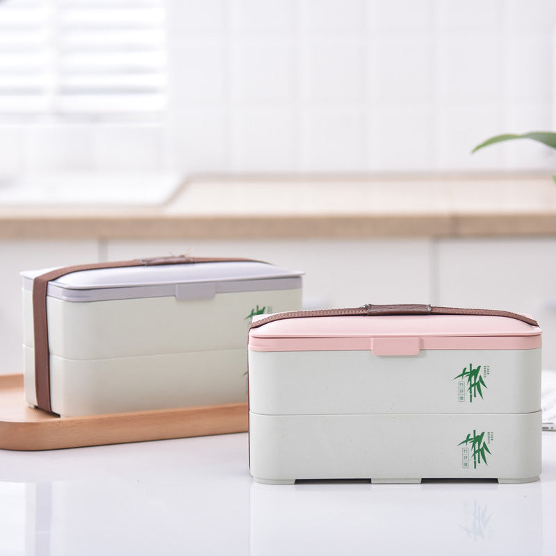 Eco-friendly Bamboo 3-layer Lunch Box Microwave Safe Bento