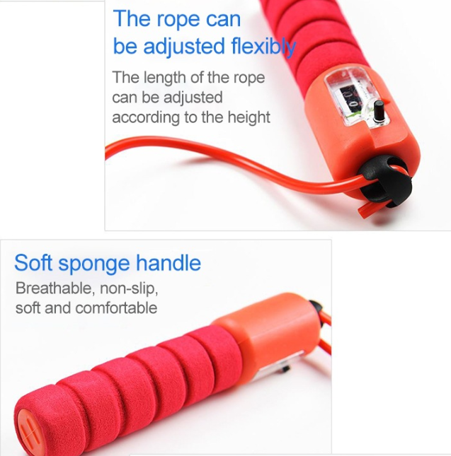 Skipping Rope With Counter Adjustable Length Wear-resistant Foam Cotton Handle