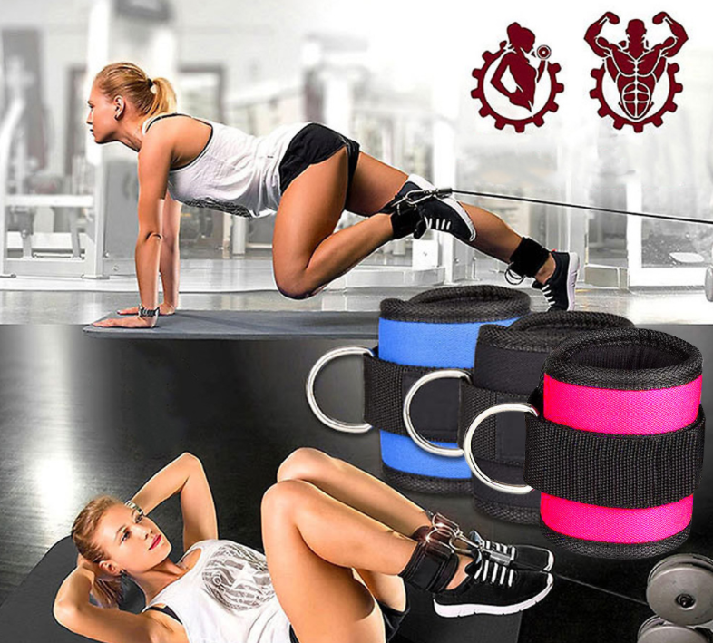 D-ring Ankle Strap Buckle Adjustable Weights Gym Leg Cuffs Power Weight Lifting