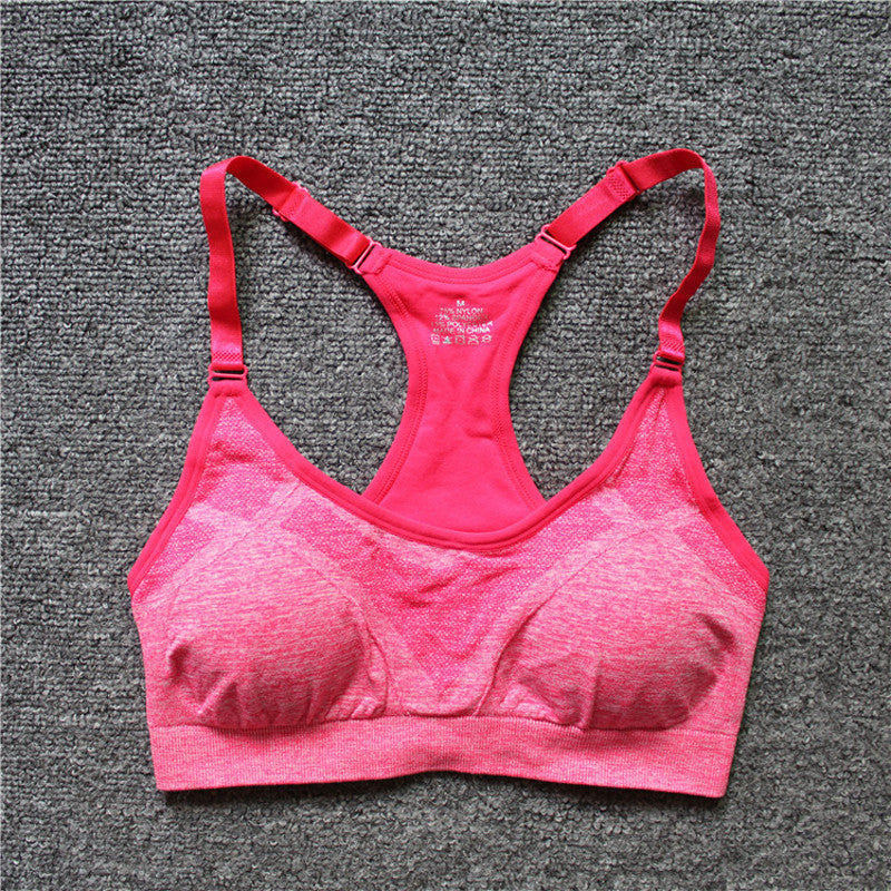 Women Shockproof Sport Bras Professional Yoga Shirts Tops, Seamless Sports
