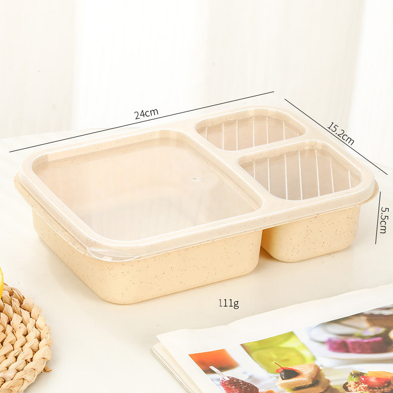 1PC Snack Containers, Divided Bento Lunch Box With Transparent Lids, Reusable
