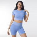 Summer Women Seamless Yoga Set Gym Workout Clothes Sports Suit Outfits