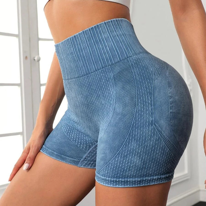 High-waisted Hip-lifting Fitness Pants Solid Color Quick-drying Tight Running