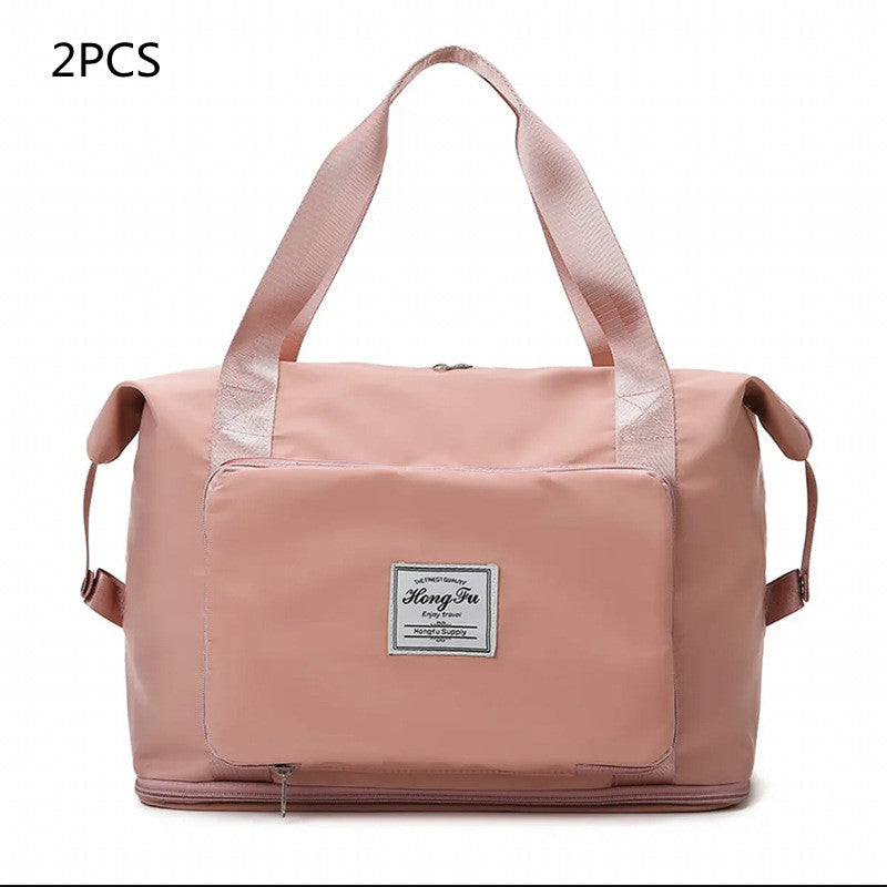Foldable Large Capacity Women Gym Bags Shoulder Bag Training Travel Handle