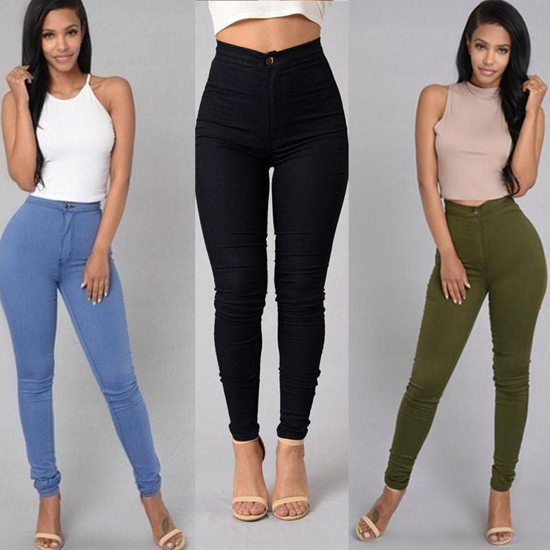 Thin Waist Stretch Candy Color Leggings