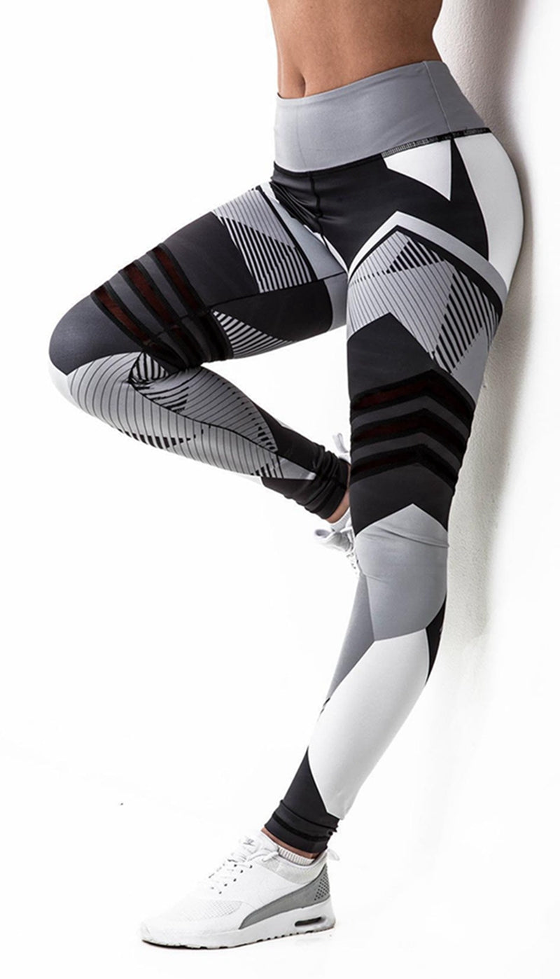 Printed Reflective Sport Yoga Pants Women Fitness Gym Leggings Running