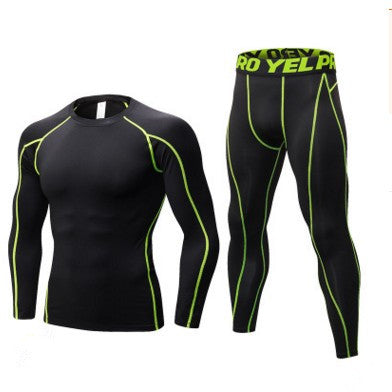 Men's Fitness Running Compression Training Suit Tights Long-sleeved Shirt Pants