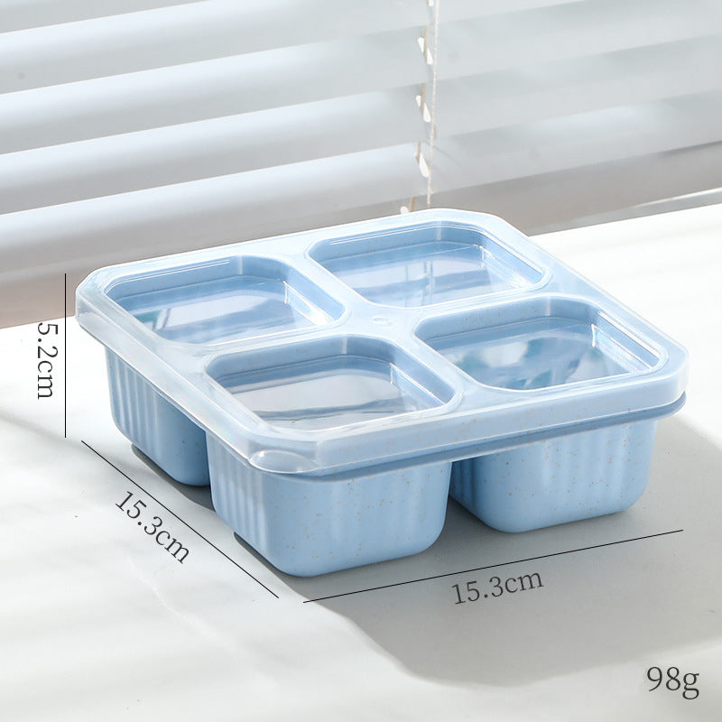 1PC Snack Containers, Divided Bento Lunch Box With Transparent Lids, Reusable
