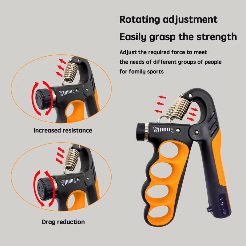 5-100kg Hand Grip Muscle Strengthener Trainer Adjustable Hands Gripper Strength