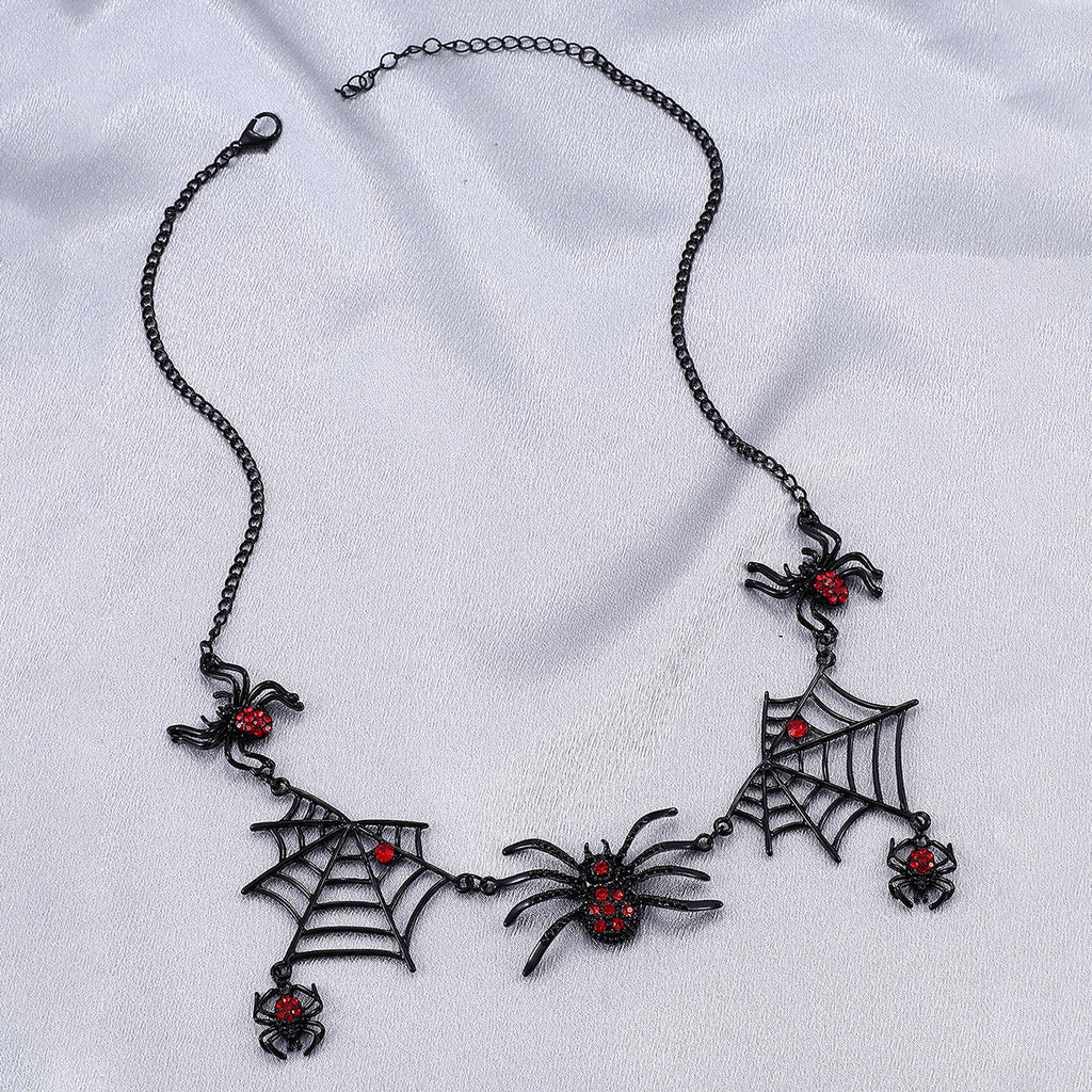 Halloween Spider And Web Necklace Personality Clavicle Fashion Jewelry