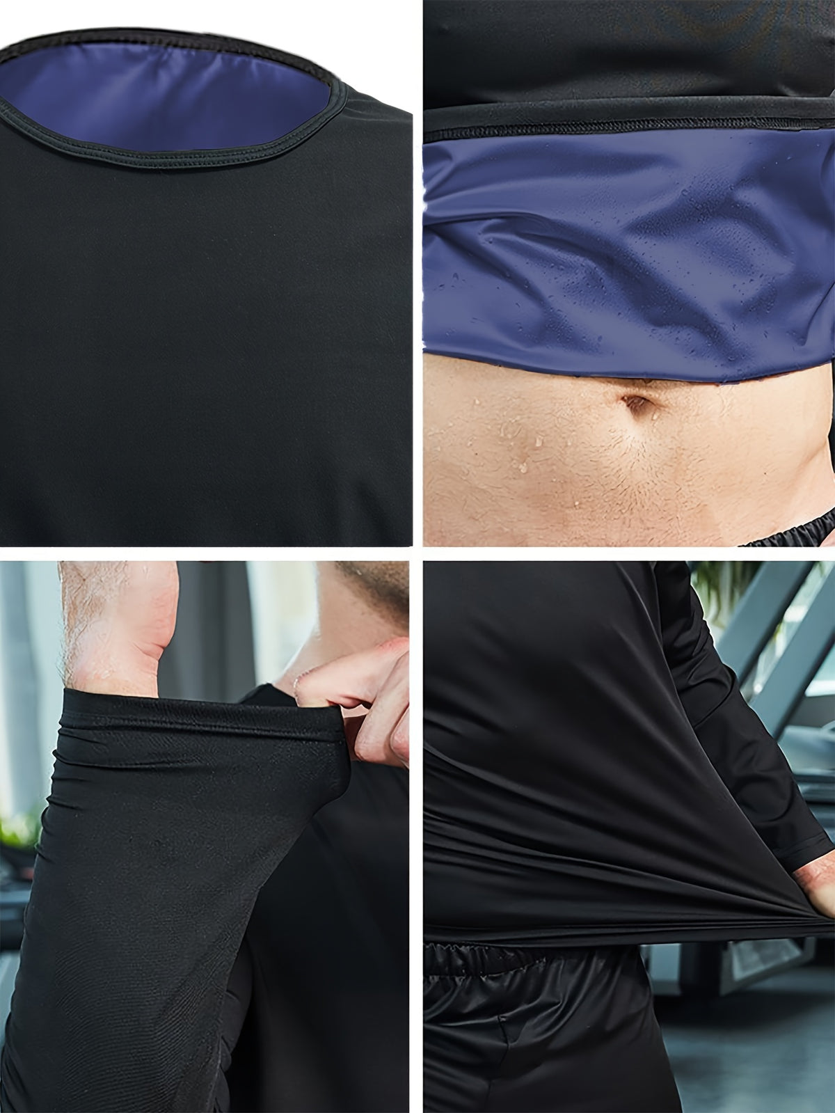Sauna Suit With Trousers For Men Long Sleeve Heat Trapping Sweat Joggers Body