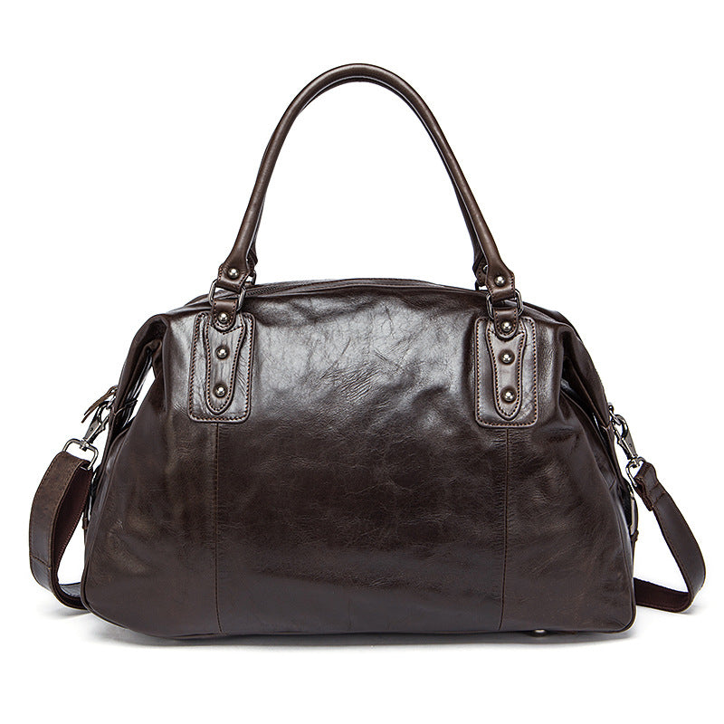 Cowhide Travel Bag Handbag Genuine Leather Duffel