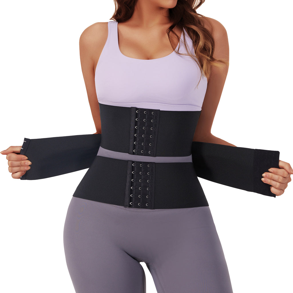 Women's Sports Sweat Waist Trainer Double Belt Breasted Corset