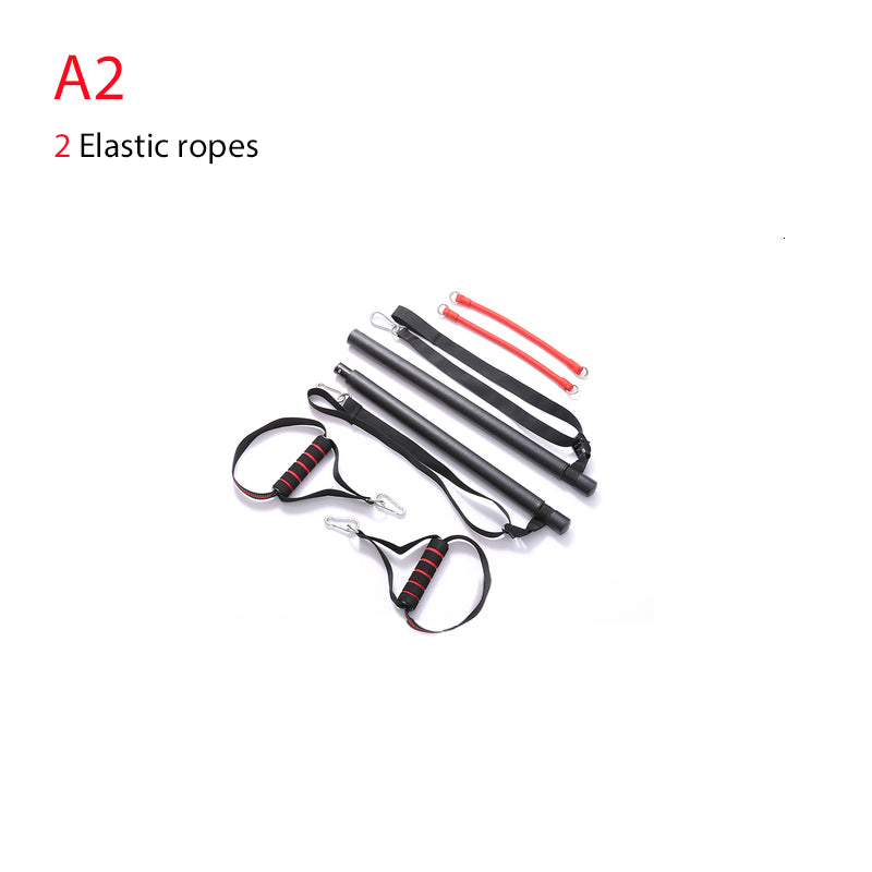 Body Workout Trainer Bar With Resistance Bands Rubber Buckles