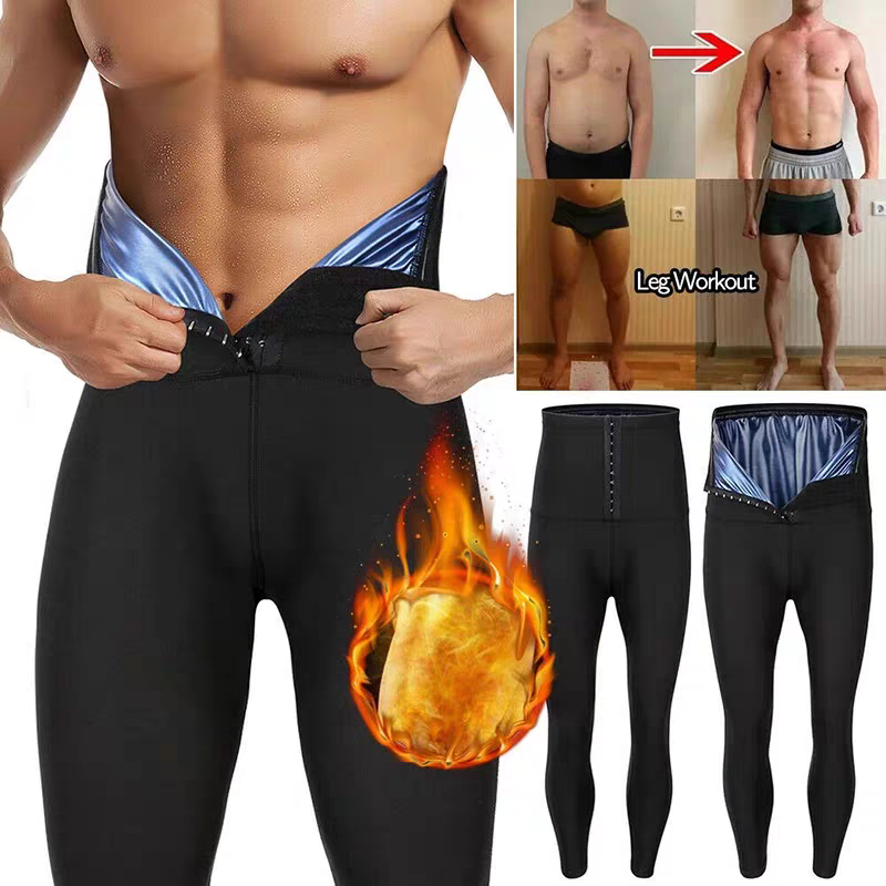 Sauna Pants For Men High Waist Sweat Leggings Compression Workout Legging Suit