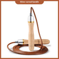 Fitness Exercise Slimming And Cowhide String Beech Handle Skipping Rope