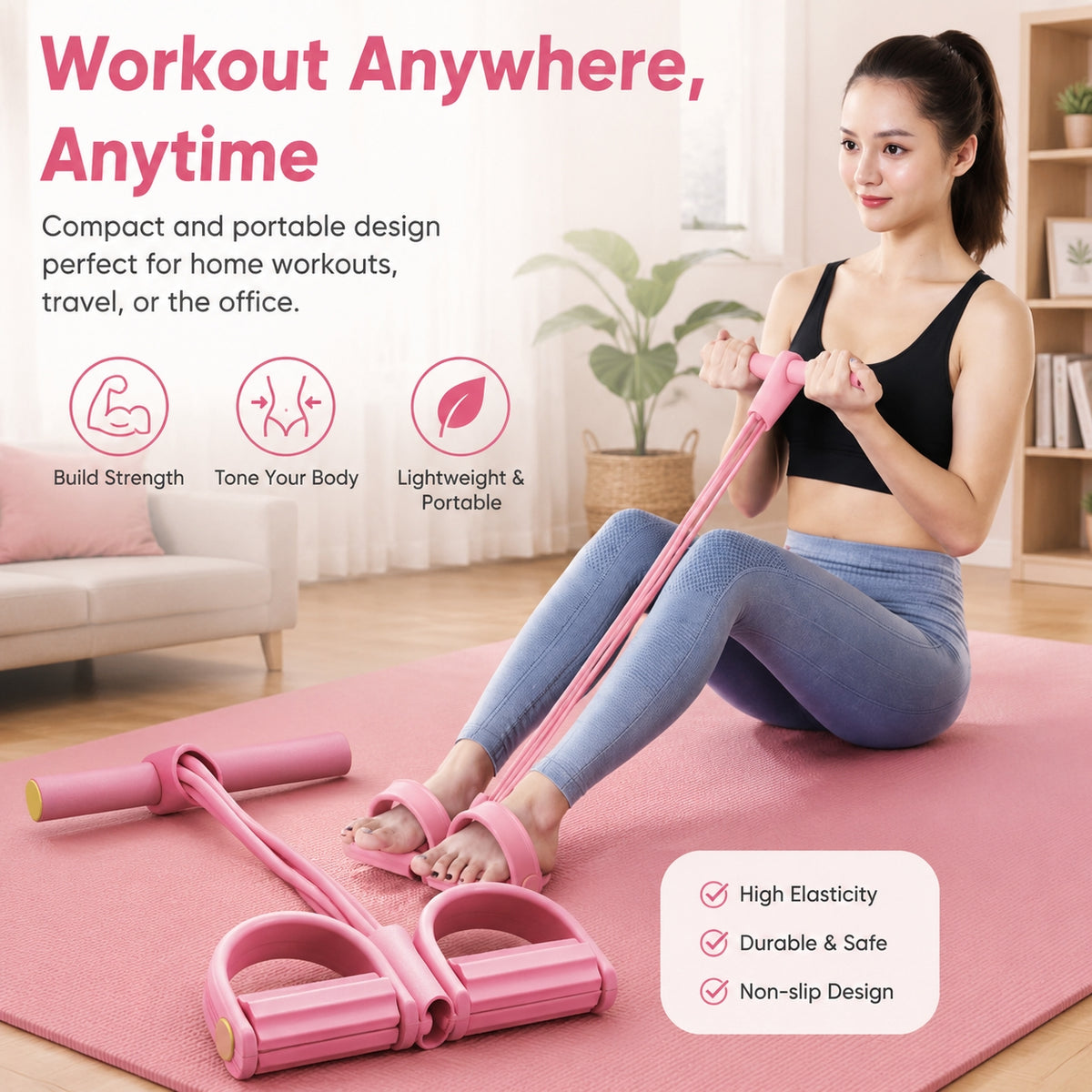 6-Tube Pedal Puller Resistance Rope, Foot Band, Yoga Elastic Exercise Bands