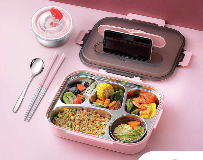 304 Stainless Steel Lunch Box, Fresh-keeping Box With Soup Cup, Insulated