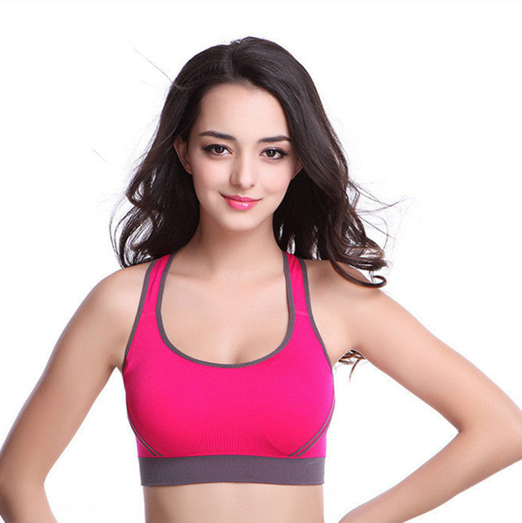 Women Athletic Vest Padded Tank Top Gym Fitness Sports Bra Stretch Cotton