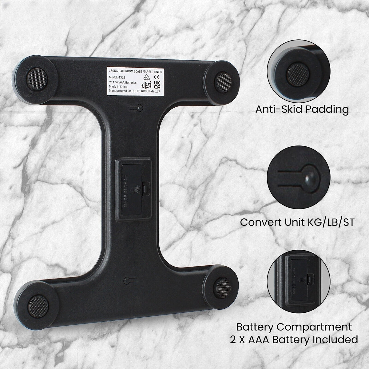 Digital Bathroom Scales 180KG Body Weight Weighing Scale Smart LED Electronic