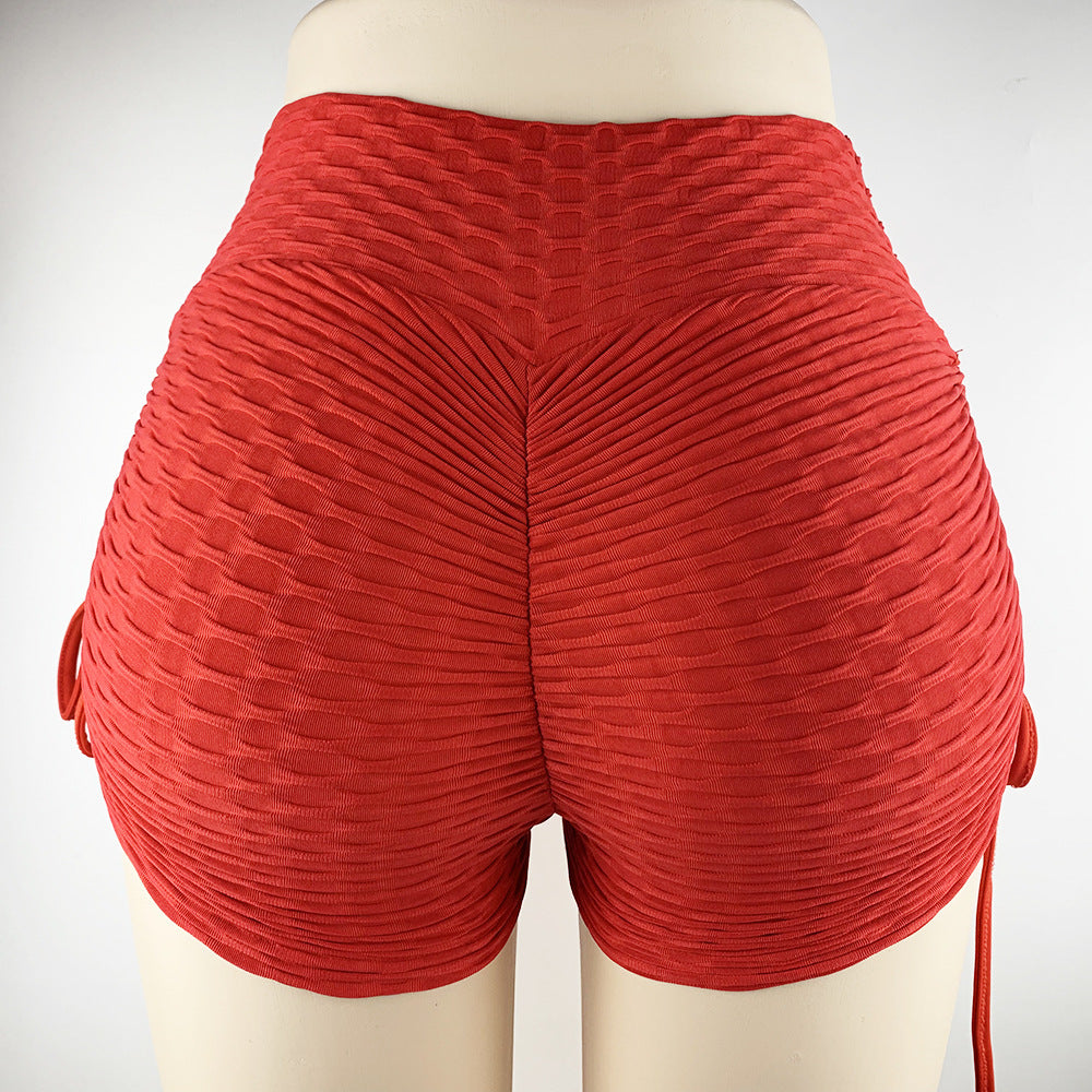 Drawstring Shorts Textured Butt Lift Gym Workout Slim Jogging Fitness Yoga