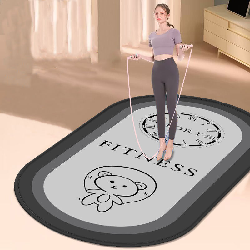 Oval Home Indoor Silent Anti-slip Fitness Thickened Skipping Rope Shock Pad
