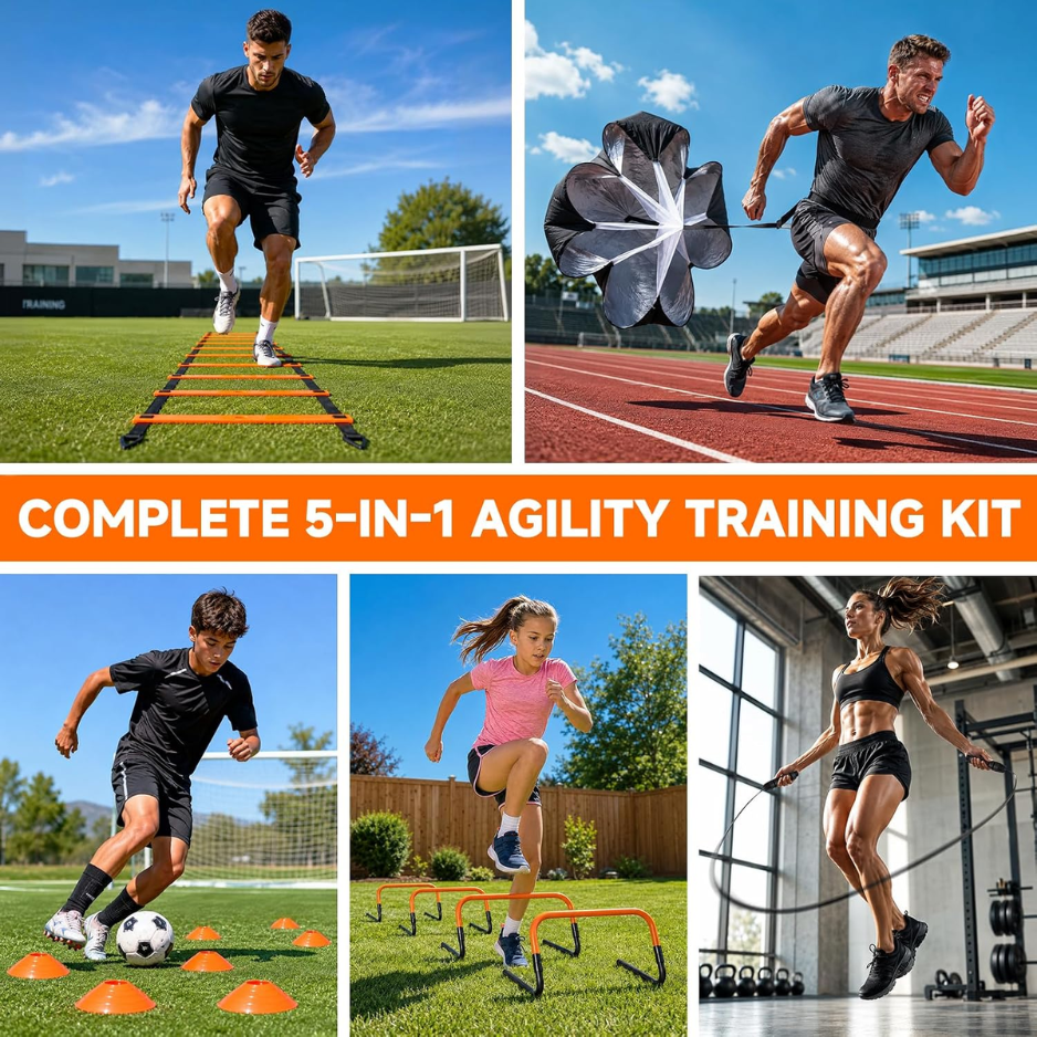 Agility Ladder, Soccer Football Training Equipment Speed 20ft 4 Adjustable
