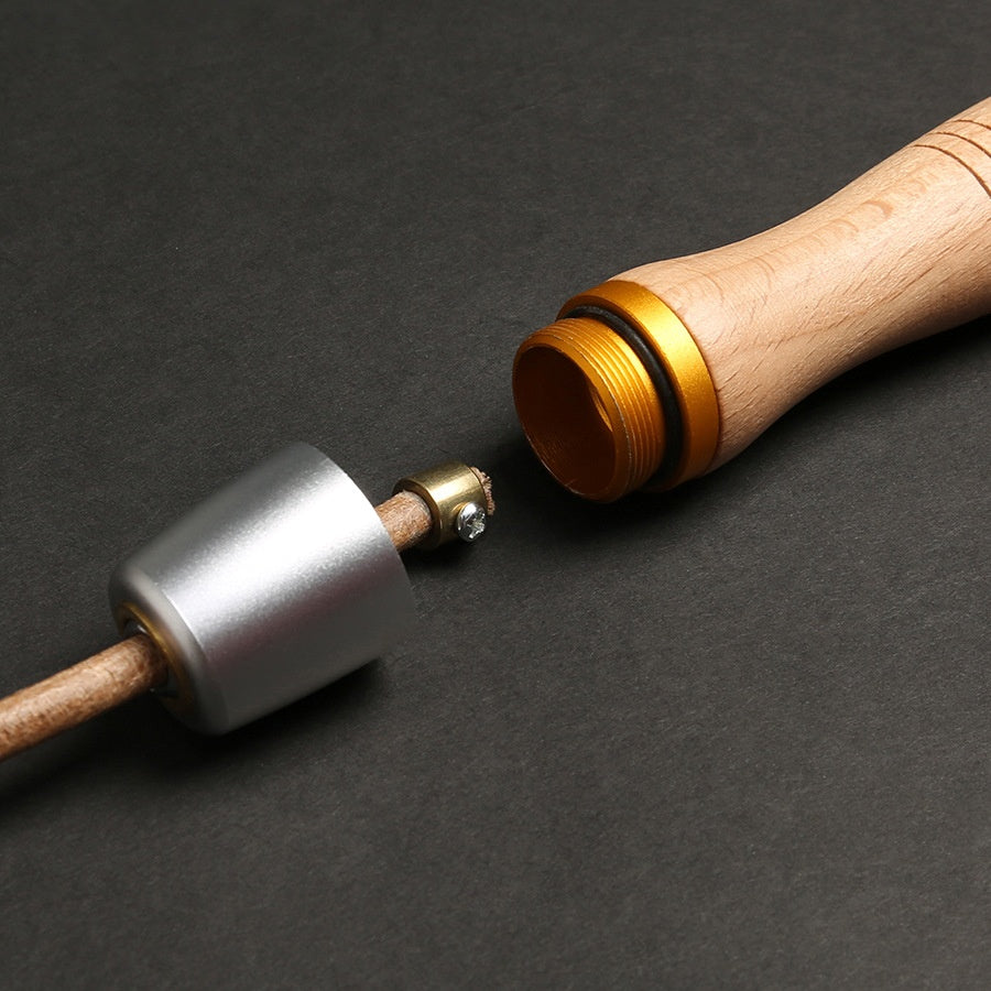 Fitness Exercise Slimming And Cowhide String Beech Handle Skipping Rope