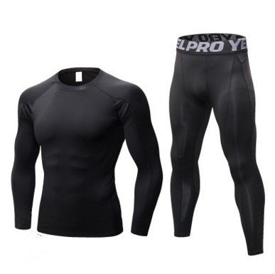 Men's Fitness Running Compression Training Suit Tights Long-sleeved Shirt Pants