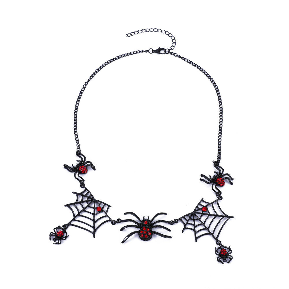 Halloween Spider And Web Necklace Personality Clavicle Fashion Jewelry
