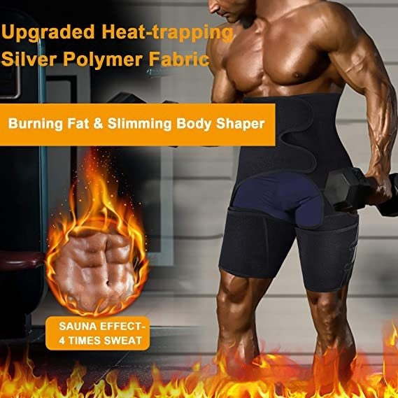 Three-in-one Violently Sweat Waistband Waist And Thigh Trimmer